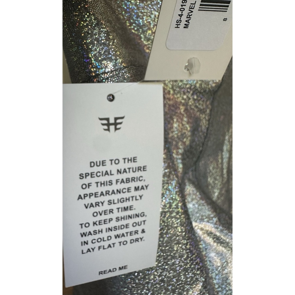 Heroine Sport Marvel High Waist Holographic Leggings XS Silver Sparkle Metallic - Picture 7 of 9